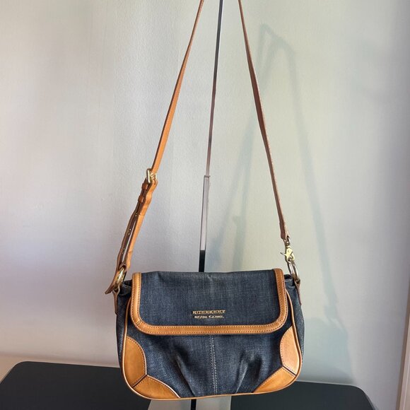Burberry Brown Leather Trim Washed Denim Patchwork Crossbody Bag - Preowned - Picture 2 of 16